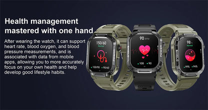 2025 New For Xiaomi Military Smart Watch Men Waterproof Outdoor Sports Fitness Tracker Health Monitor 2.10" BT Call Smartwatch