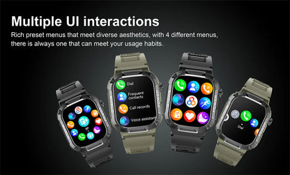 2025 New For Xiaomi Military Smart Watch Men Waterproof Outdoor Sports Fitness Tracker Health Monitor 2.10" BT Call Smartwatch